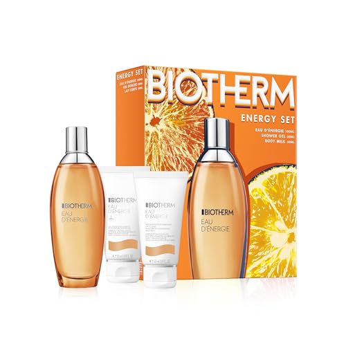 Biotherm Eau d'Énergie EdT Set (Eau de Toilette 100ml, Duschgel 50ml & Body Milk 50ml), erfrischendes Duft- und Pflege-Set, langanhaltende Frische