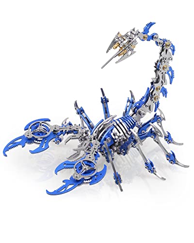 Metalkitor Scorpion - Kits de Rompecabezas de Metal 3D para Adultos y Adolescentes, 454 Piezas, Modelos de Montaje mecánico, 4 Horas para Construir, Decoraciones (Azul)