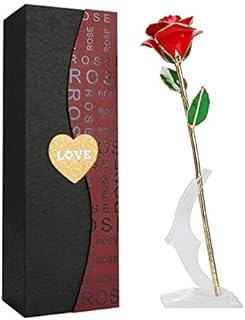 YEPLINS Real Rose 24K Gold Dipped, Forever Gifts for Her (gold rose)