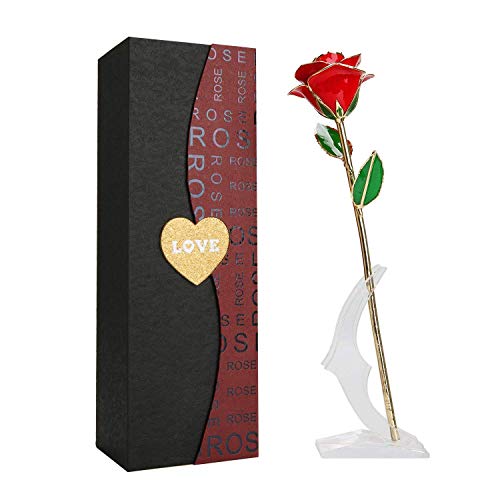 YEPLINS 24K Gold Rose mit Geschenkbox für Frau Freundin Valentinstag Muttertag Geburtstag Hochzeitstag Weihnachten Jahrestag Cover