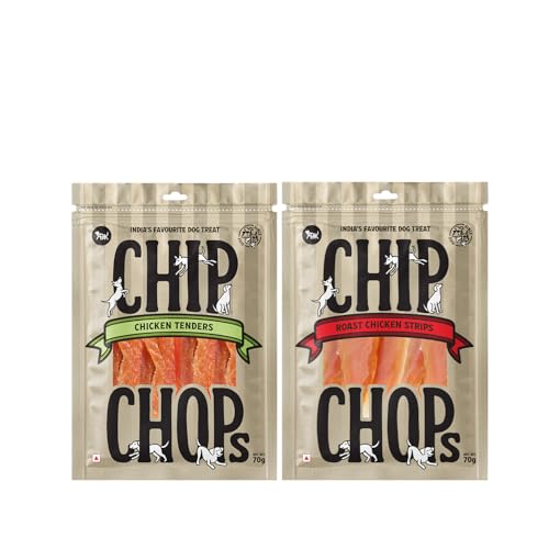 Image of Chip Chop Dog Treats Combo Pack - High Protein Chicken Dog Treats, Roast Chicken Strips & Chicken Tenders Slice, Healthy Training Treats for Dogs, Easily Digestible Snacks for All Breeds - 70g Each