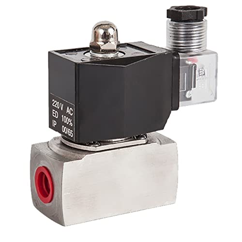 ZIDBVOYOY Válvula solenoide de ácido antiséptico Tipo pistón, válvulas de 2 vías de Vapor de Gas y Aceite líquido de Agua Normalmente Cerradas de Acero Inoxidable, 150 C 1 Unidad(AC 24V,0.5 Inch)
