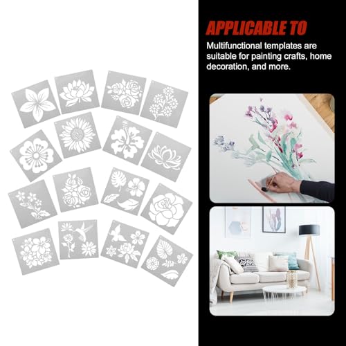 Plantillas para pintar manualidades infantiles y decoración de habitaciones con flores PET 4
