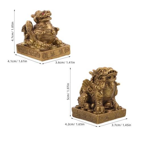 Figurine Pixiu en laiton doré Cabilock décorative pour table - 3