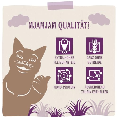 MjAMjAM - Premium Nassfutter für Katzen - Purer Fleischgenuss - leckeres Wildschwein pur, 6er Pack (6x400g), getreidefrei
