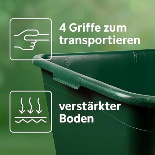 BURI Futterwanne 65L Wasserbottich Pferd Wanne lebensmittelecht Wassertrog - Kunststoffwanne grün 71x46 cm Wildwanne Bottich groß Pferdetränke Pferde Tränke Jagdwanne