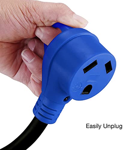 Miady 50 Amp To 30 Amp Rv Adapter Cord 18 Inch, 14-50P Male To Tt-30R Female Heavy Duty Dogbone Electrical Converter With Led Power Indicator And Disconnect Handle, Etl Listed(Stw 10/3 Cord) #TOP4