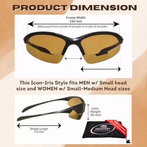 Image of Bikershades proSPORT Bifocal Sunglass Readers Sport Golf Cycling Running Rubber Ear Nose Pieces1.50 2.00 2.50
