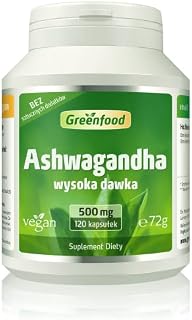 Ekstrakt z Greenfood Ashwagandha (Withania somnifera), 500 mg, wysoka dawka, 120 kapsułek - jeden z najważniejszych ekstraktów roślinnych w Ajurwedzie. Bez dodatków, bez inżynierii genetycznej. Wegańskie.