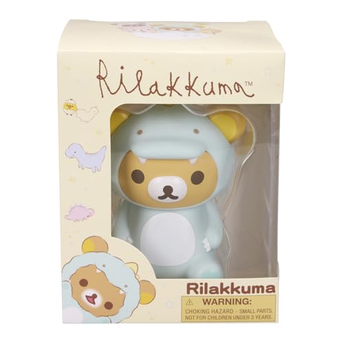 San-X Original Rilakkuma Plays with Dino Vinyl Figurine Toy - 3.5