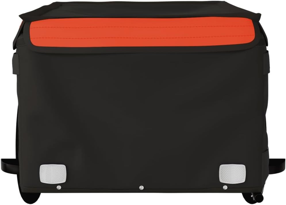 Bike Trailer Black and Orange 45 kg Iron,Bike Trailer Cargo in Steel Frame,ExtraStorage Carrier with Hitch