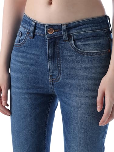 Image of ONLY Women's Solid Flared High Rise Black Jeans