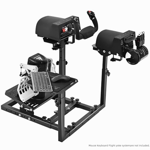 Marada Universal Flight Racing Sim Stand, Three axis adjustable, and hold mouse and keyboard, Fit for Thrustmaster Hotas Warthog/Logitech G29 G920/Honeycomb Alpha Bravo