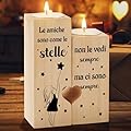 Tulolvae Regalo Amica Compleanno, Portacandele Idee Regali Speciale per Migliore Amica la Laurea Natale Pasqua，Festa Della Donna Amicizia Regali per Donna