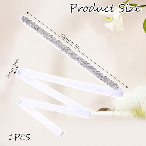 Bridal Wedding Waist Belt, Handmade Wedding Dress Belt with Rhinestones, Silver Glitter Rhinestone Sash Belts for Women Bridal Bridesmaid2
