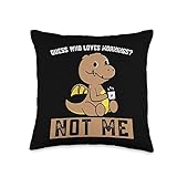 guesse who loves morning? not me Dinos drink coffee Throw Pillow