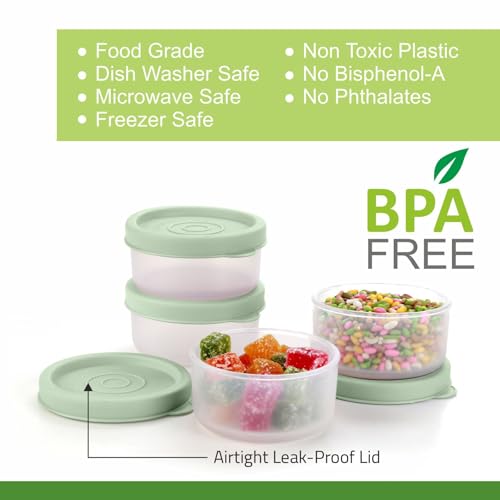 Image of Signoraware Nano BPA Free Plastic Containers Set (40mlx4 | Set of 4 | Green)