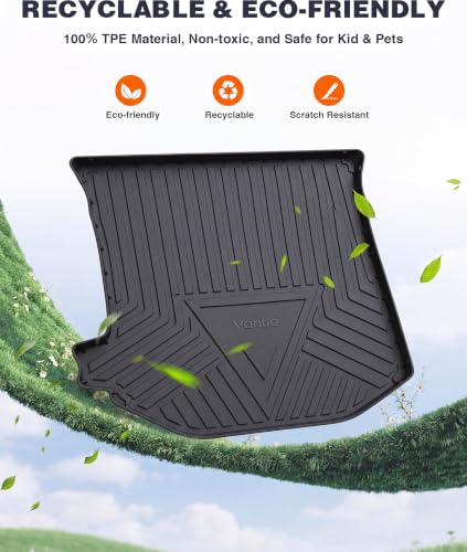 Image of Cargo Liner for 2011-2021 Jeep Grand Cherokee (Not for Grand Cherokee L), Custom Fit TPE Trunk Mat, All Weather Heavy Duty Waterproof Anti-Slip Cargo Tray Protector