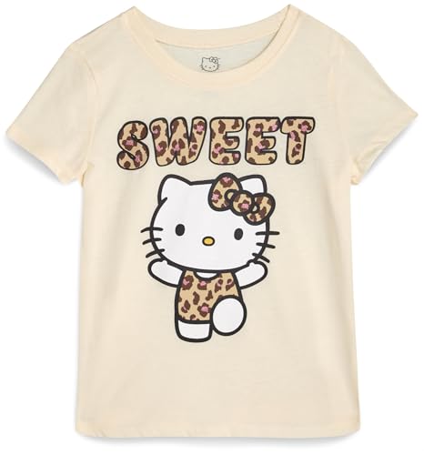 Image of Hello Kitty Girls Shirts - Short Sleeve Cute Casual Crewneck Graphic Tees Shirts for Girls Tops T-Shirt (Sizes: 4-12),