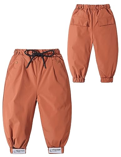 Happy Cherry Kinder Daunenhose Winter Dicke Schneehose Baby Gefütterte Warme Hose Winddicht Outdoorhose Hersteller 100/DE Größe 86-92-Braun