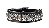 HUNTER ARIZONA Hundehalsband, Leder, Nietenbesatz, 55 (M), schwarz