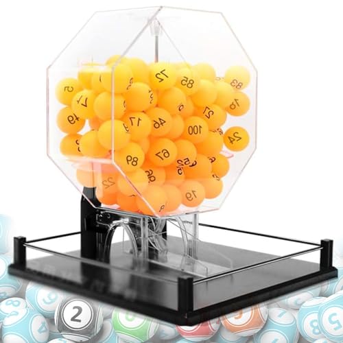 Cage de bingo en acrylique de qualité supérieure avec machine de loterie noire