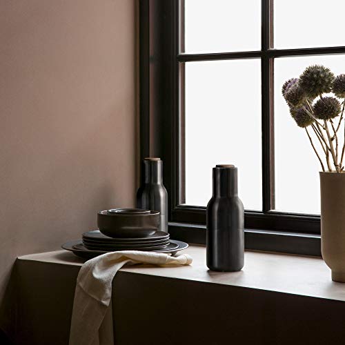 Salt And Pepper Grinder Set Of 2, Pepper Mill & Salt Mill, Carbon And Ash With Steel Top Grinders #TOP3