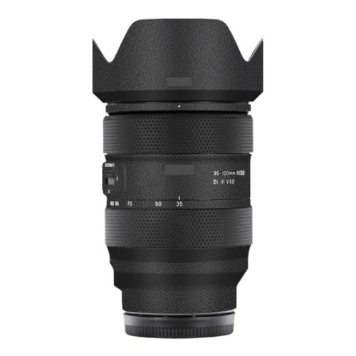 Autocollant anti-rayures pour bouchon Tamron 35-100 mm F2.8 Sony E en vinyle effet cuir noir