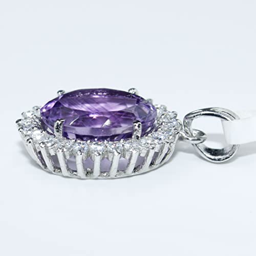Amethyst Gemstone Pendants/Amethyst Necklace For Men & Woman / 925 Sterling Silver Locktes/Charm Pendant / 10X14 Mm #TOP4