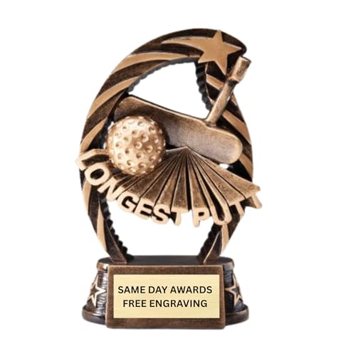 Same Day Awards Running Star Longest Putt Golf Trophy -