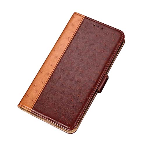 Étui iPhone 14 Plus cuir marron à rabat 6,7 pouces avec coque intérieure TPU
