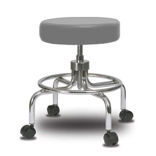 Image of Perch Retro Exam Stool | Medium Bench Height 18.5-24 inch | Grey Vinyl