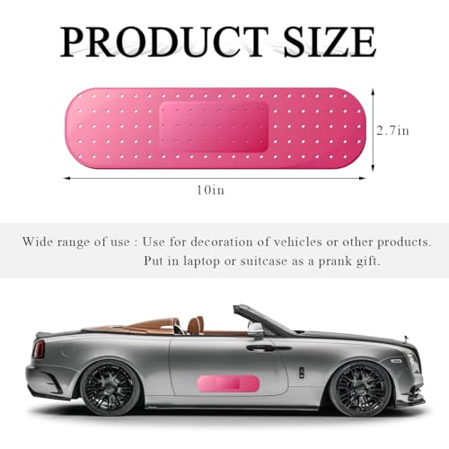 Image of 2PCS Large Bandage Vinyl Decal for Car, 10x2.72 Inches Funny Giant Auto Bandage Sticker, Waterproof Dent and Scratch Cover Sticker for Car SUV Boat, Universal Car Accessories (Red)