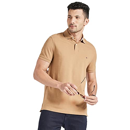 Image of Tommy Hilfiger Solid Regular fit Cotton Polo t-Shirt
