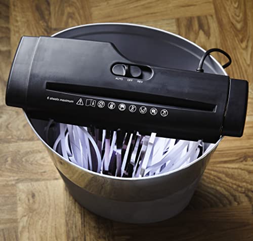 Compact Electric A4 Shredder for Waste Bin – Paper Shredder for Business & Home Office Use – Safely Destroys Paperwork, Bills, Credit Cards, Documents, Mail