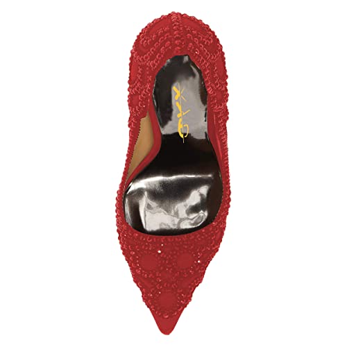 XYD Women Elegant Rhinestone Crystals Stiletto Heels for Wedding Bridal Pointed Toe Pumps Evening Shoes3