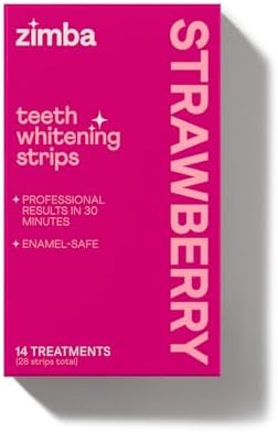 Zimba Strawberry Flavored Teeth Whitening Strips | Vegan, Enamel ...