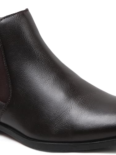 Image of Carlton London Men's Classic Slip-On Ankle Chelsea Leather's Boot with Elastic Gussets