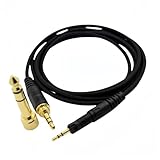 Rillpac Replacement Audio Cable for Audio-Technica ATH-M50X M40X Headphones Black Braided Wire Cord with 6.35mm Adapter Length 1.5 Meters