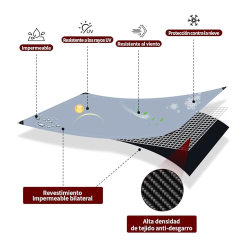 Lona impermeable de alta resistencia 4x5m para remolques de camión y obras 6