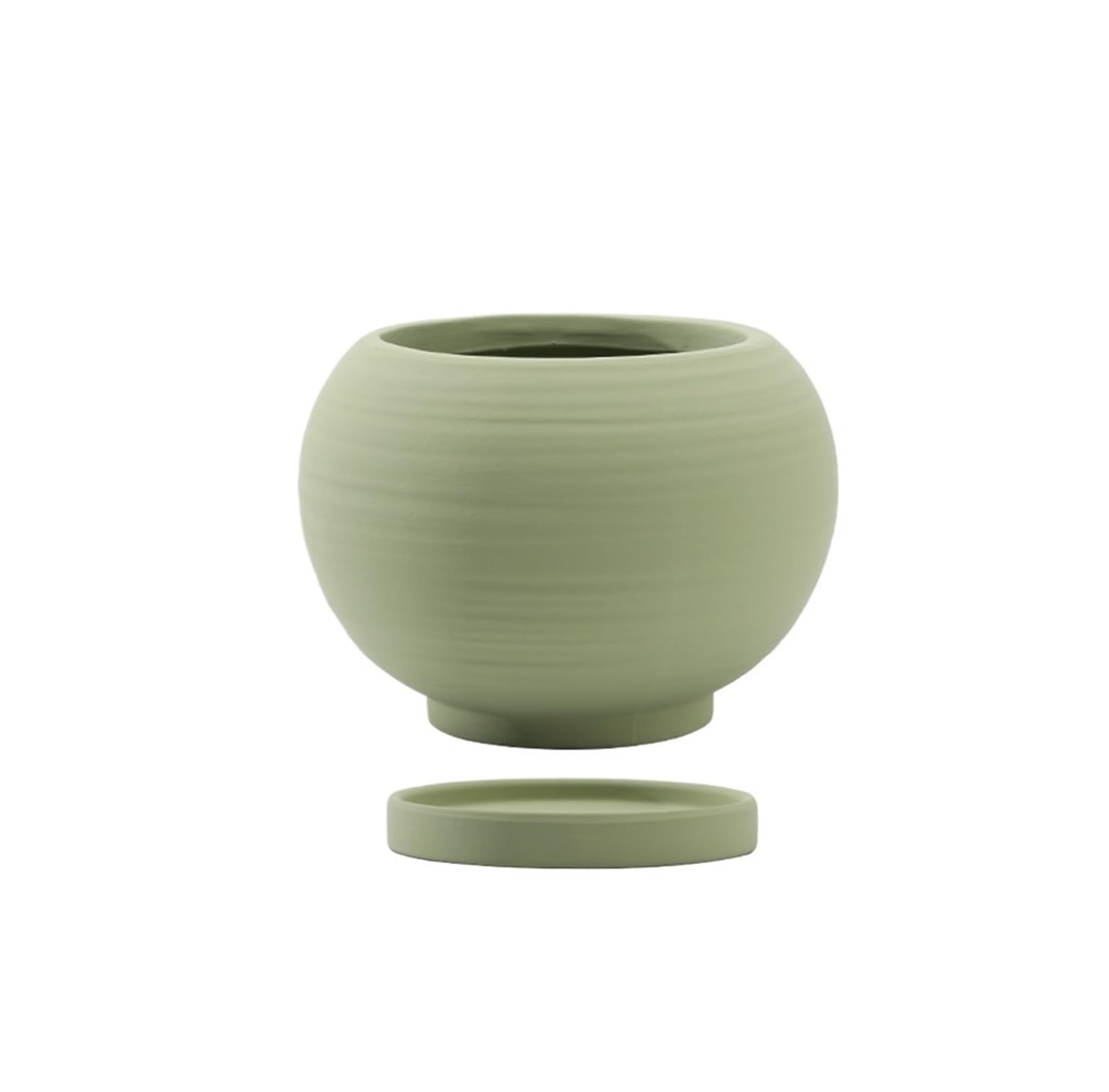 Lkvent Round Ceramic Plant Pot with Drainage Hole and Tray plant pots