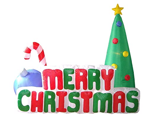 Two Christmas Party Decorations Bundle, Includes 6 Foot Tall Inflatable Nativity Scene, And 6 Foot Tall Inflatable Merry Christmas Tree With Candy Cane & Ornaments Outdoor Indoor Blowup With Lights #TOP2