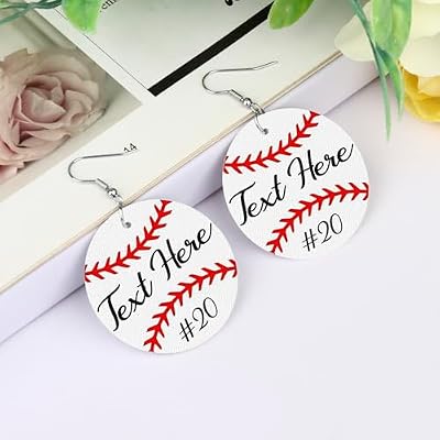 Personalized Baseball Earrings