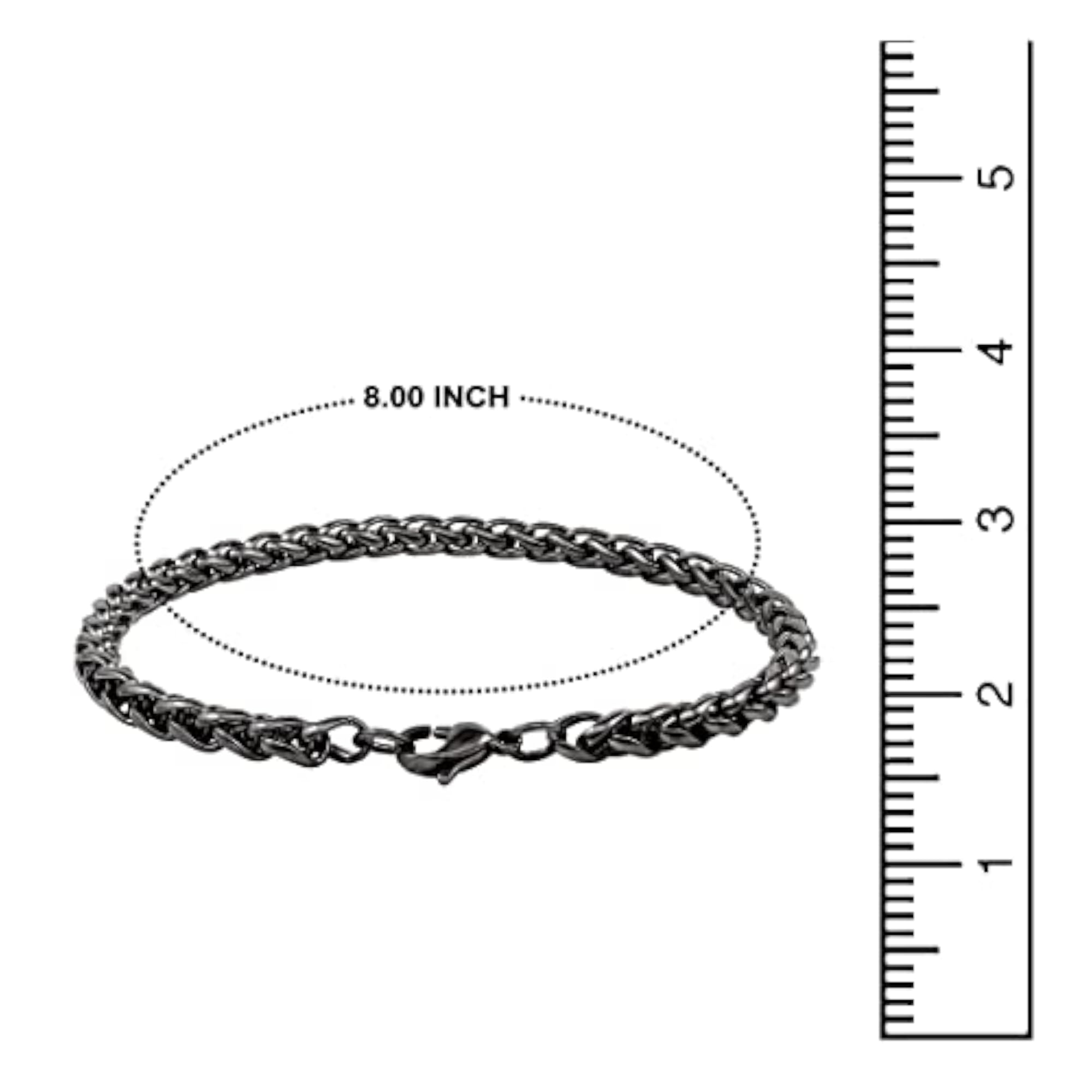 Stainless Steel Chain Wrist Bracelet (Black + Gold)