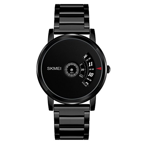 SKMEI Men's Casual Quartz Watches, Cool Luxury Analog Watches for Men Unique Wristwatch Dress Business Water Resistant (Black Black)