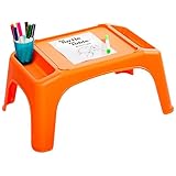 LAPGEAR Turtle Table Kids Flexible Seating Lap Desk Tray with Storage for Snacks, Play, Classroom, and Sensory Activities - Orange - Style No. 20109
