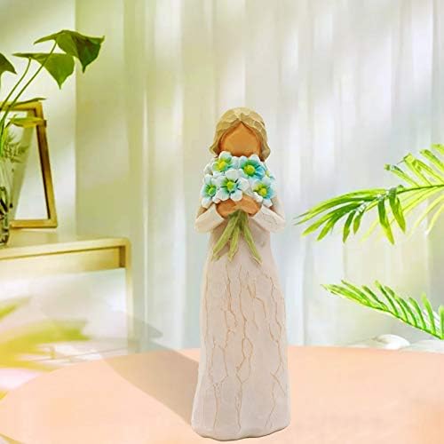 Forget Me Not Figurine Guardian Angel Figurine Wedding Gift Birthday Gift to Show Friendship, Love, Gratitude, Blessing Gift for Mother's Day, Sculpted Hand-Painted Figure
