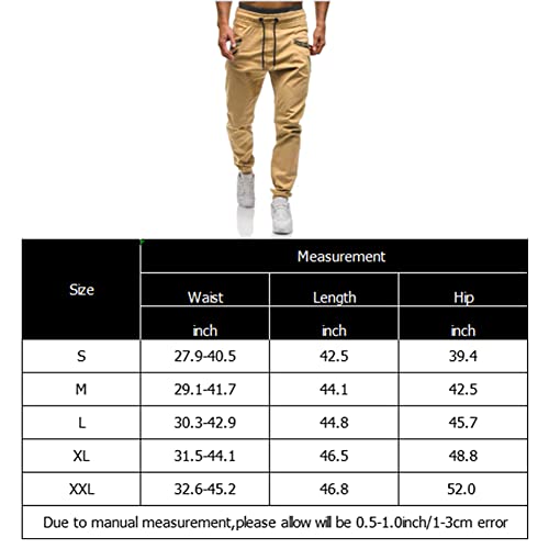 Manwan Walk Mens Fashion Athletic Joggers Pants Slim Fit Tapered Pants Cotton Cargo Sweatpants Brown M #TOP3