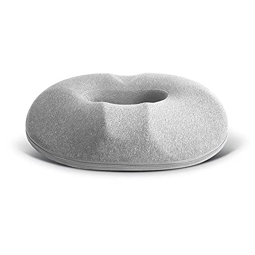 ESTELLEF Almohada de dona para el dolor de coxis, 100% espuma viscoelástica, cojín para silla de oficina para espalda, ciática, recuperación de cirugía ortopédica, soporte de asiento de embarazo