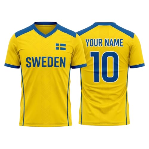 Sweden Soccer Jersey Personlaized Men Women, Custom Name Number Sweden Jersey, Swedish Soccer Fan Shirt Game Day 2026